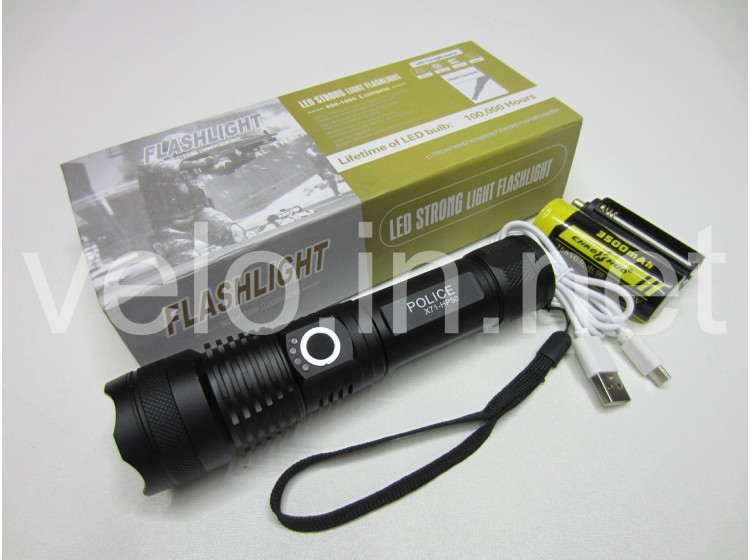 Ліхтар Police X71-HP50, 26650, microUSB, zoom, 170мм