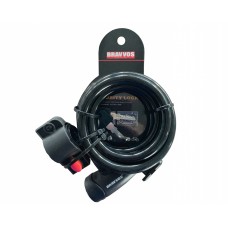 Замок протиугінний BRAVVOS LOC-065-110 на ключі зі сталевим тросом 12mmX1500mm