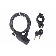Замок протиугінний VELOTRADE  на ключі 10mm/100cm чорний