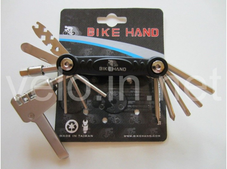 Набір ключів, мультитул BIKE HAND 287 B-1 вижимання ланцюга, шестигранники, Тайвань