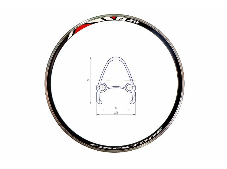 Обід Velotrade 24" Al 36H з проточкою під V-br HLQC-04