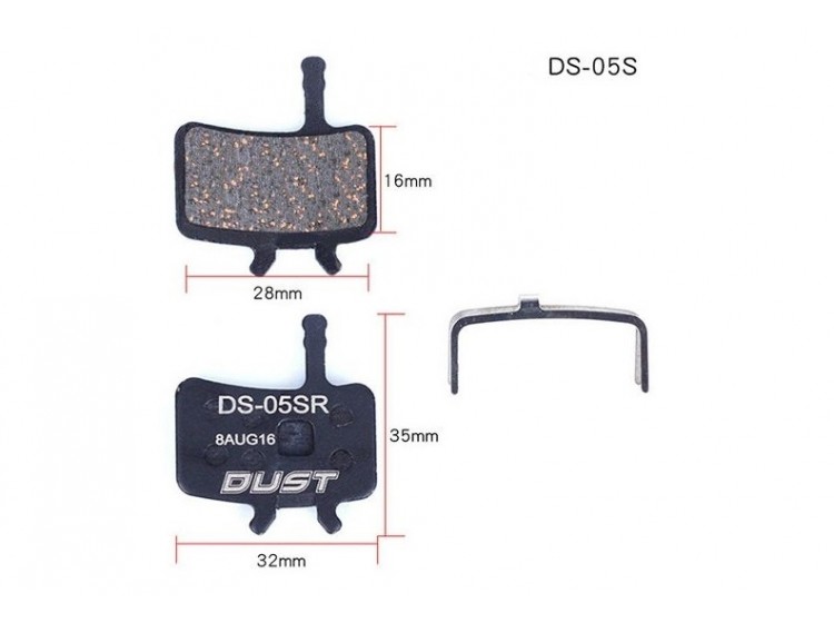 Колодки гальмівні напівметал DUST DS-05S AVID BB7、Juicy3/5/7