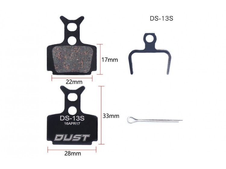 Колодки гальмівні напівметал DUST DS-13S Formula R1 Racing, T1, R1, RO, C1, CR3, Mega, The One, RX, RR1