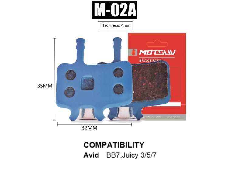 Гальмівні колодки MOTSUV мідні (Avid Hydraulic Juicy 5 and 7, Ball Bearing 7)